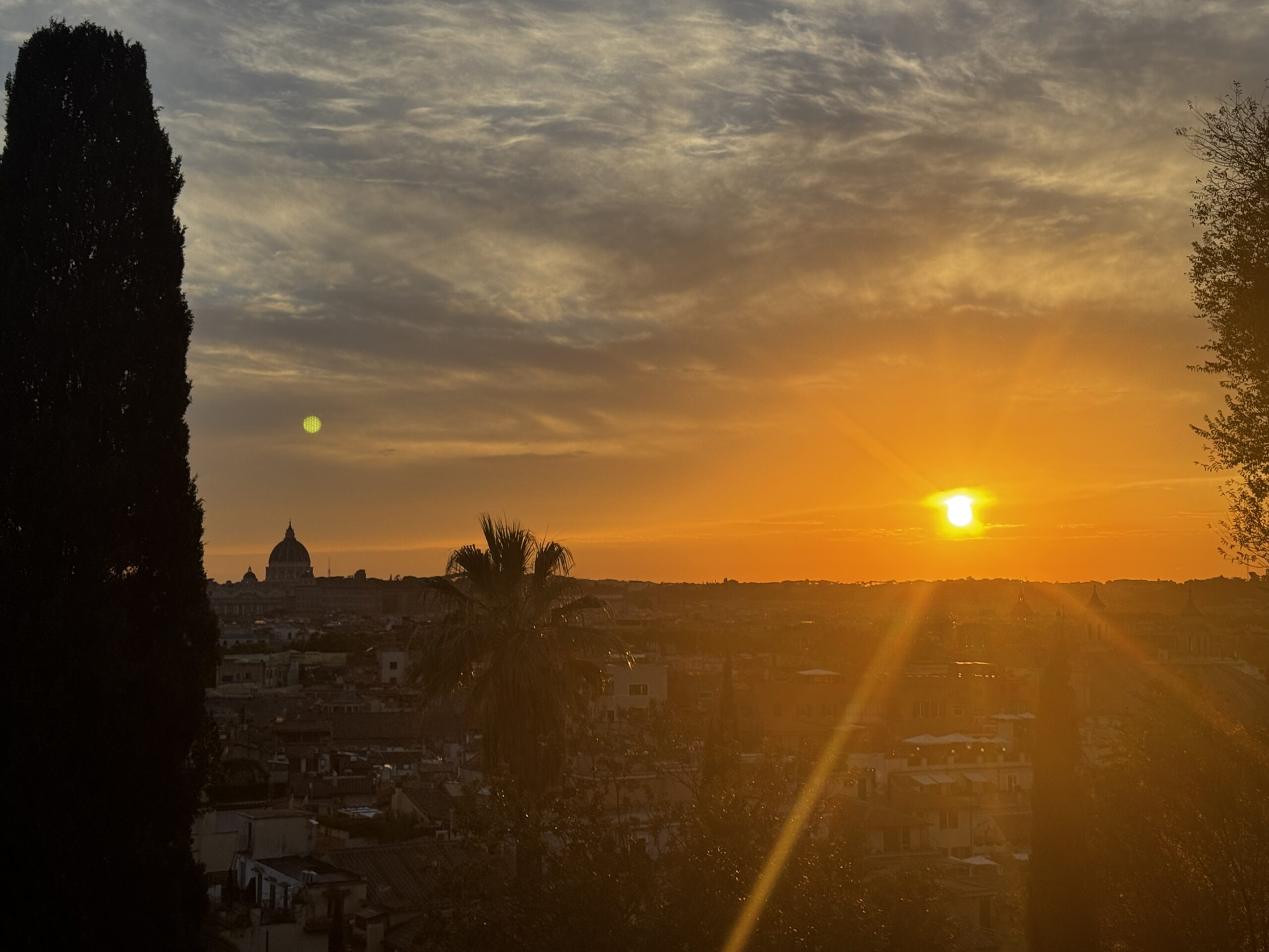 La terrasse du Pincio au coucher de soleil